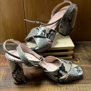 Kate Spade Women's Snakeskin Block Heel Sandals